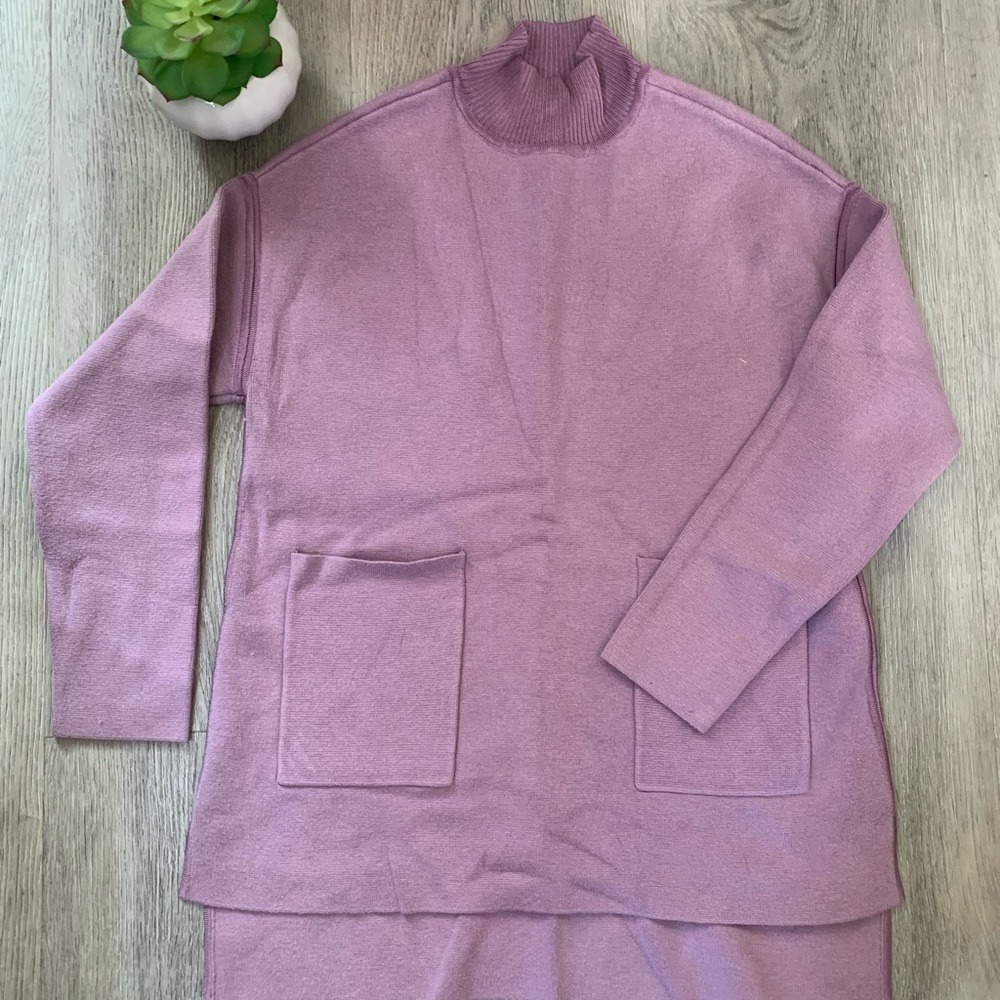 Chico's Plum High Low Crewneck‎ Sweater Sz 0P Purple